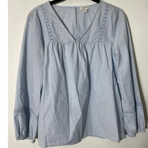 J. Crew Blue Peasnat Blouse Sz XS